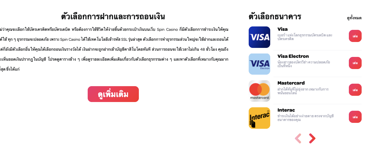 ชำระเงิน Spin Casino 